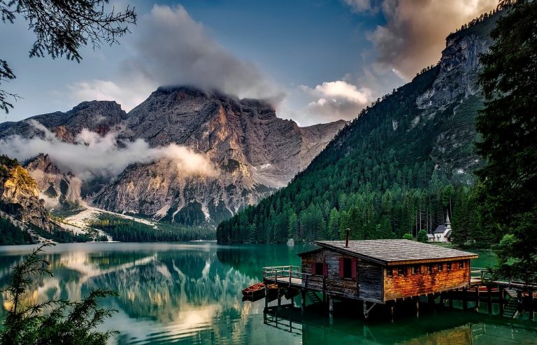 italy, mountains, pragser wildsee